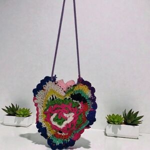 Colorful Heart-Shaped Crossbody Bag